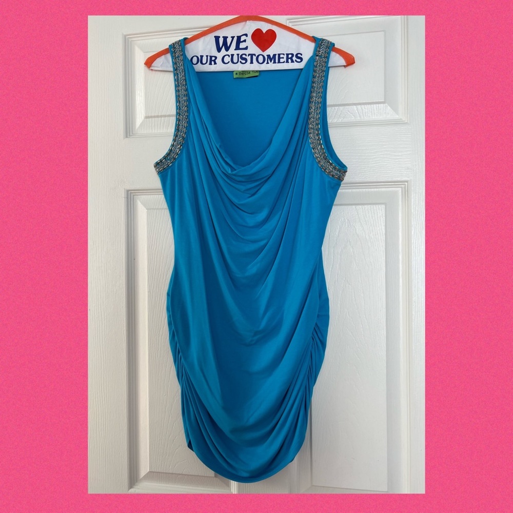 WHITE HOUSE BLACK MARKET Turquoise embellished tank - Picture 6 of 6